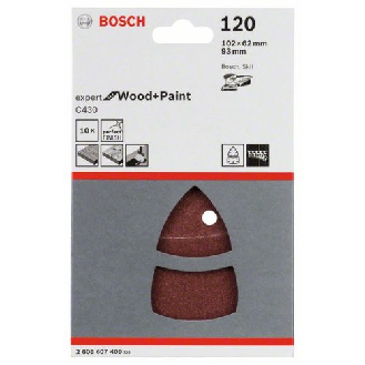 Schleifblatt C430, 10-teilig, 102 x 62, 93 mm, 120, 11 Löcher-Beschreibung lesen