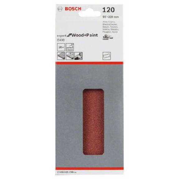 Schleifblatt C430, 93 x 230 mm, 120, 8 Löcher, gespannt, 10er-Pack Schleifblatt C430, 93 x 230 mm, 120, 8 Löcher, gespannt, 10er-Pack-Beschreibung lesen
