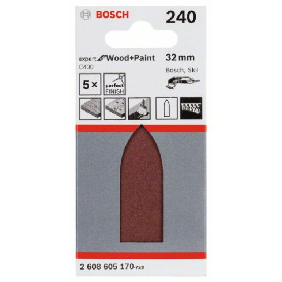 Schleifblatt C430, 32 mm, 240, ungelocht, 5er-Pack Schleifblatt C430, 32 mm, 240, ungelocht, 5er-Pack-Beschreibung lesen