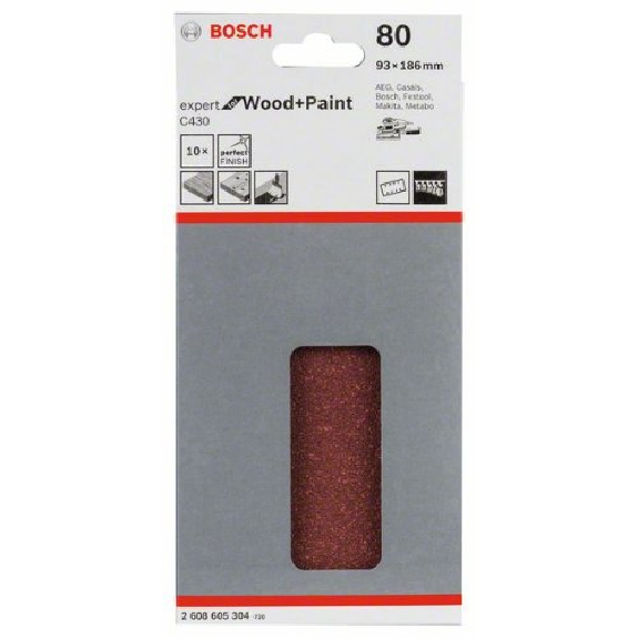 Schleifblatt C430, 93 x 186 mm, 80, 8 Löcher, 10er-Pack Schleifblatt C430, 93 x 186 mm, 80, 8 Löcher, 10er-Pack-Beschreibung lesen