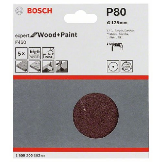 Schleifblatt Papier F460, 125 mm, 80, ungelocht, gespannt, 5er-Pack-Beschreibung lesen