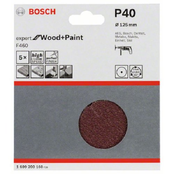 Schleifblatt Papier F460, 125 mm, 40, ungelocht, gespannt, 5er-Pack Schleifblatt Papier F460, 125 mm, 40, ungelocht, gespannt, 5er-Pack-Beschreibung lesen