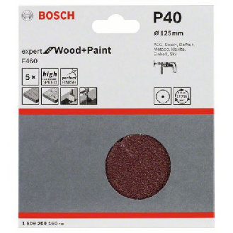 Schleifblatt Papier F460, 125 mm, 40, ungelocht, gespannt, 5er-Pack-Beschreibung lesen
