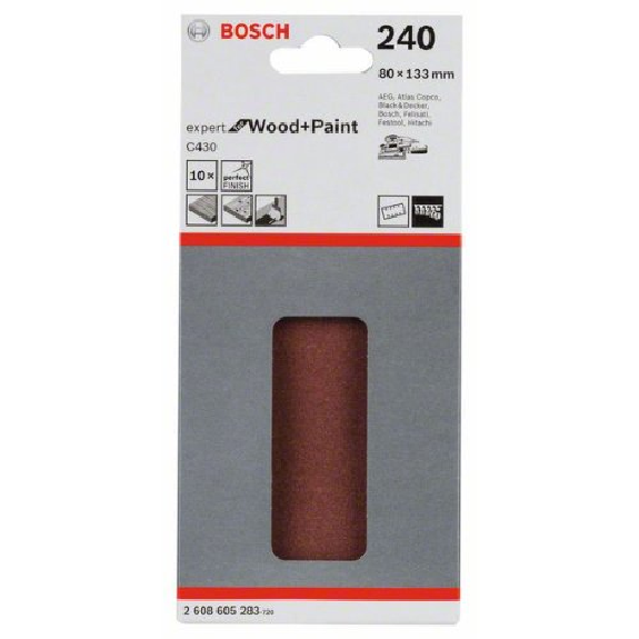 Schleifblatt C430, 80 x 133 mm, 240, 8 Löcher, Klett, 10er-Pack Schleifblatt C430, 80 x 133 mm, 240, 8 Löcher, Klett, 10er-Pack-Beschreibung lesen