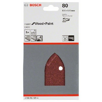 Schleifblatt C430, 100 x 170 mm, 80, 4 Löcher, Klett, 5er-Pack-Beschreibung lesen