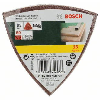Schleifblatt-Set für Deltaschleifer, 25-teilig, 6 Löcher, 93 mm, 60-Beschreibung lesen