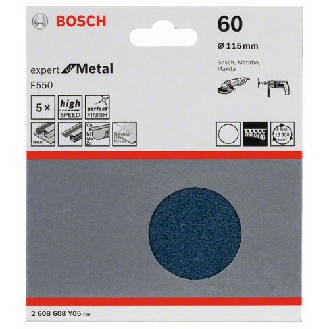 Schleifblatt F550, Expert for Metal, 115 mm, 60, ungelocht, Klett, 5er-Pack-Beschreibung lesen