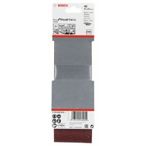 Schleifband-Set X440, Best for Wood and Paint, 3-teilig, 75 x 533 mm, 40-Beschreibung lesen
