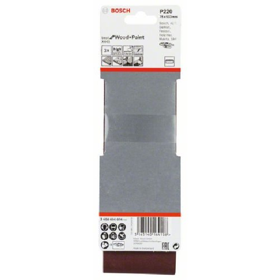 Schleifband-Set X440, Best for Wood and Paint, 3-teilig, 75 x 533 mm, 220-Beschreibung lesen