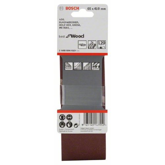 Schleifband-Set X440, Best for Wood and Paint, 3-teilig, 65 x 410 mm, 120-Beschreibung lesen