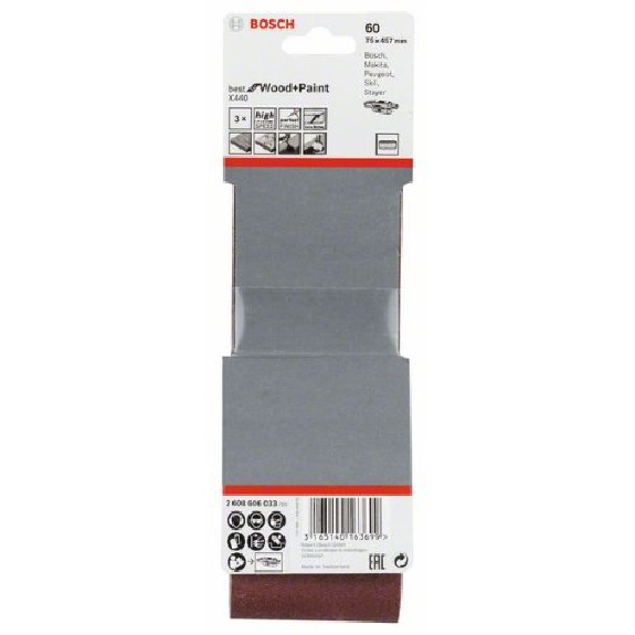 Schleifband-Set X440, Best for Wood and Paint, 3-teilig, 75 x 457 mm, 60 Schleifband-Set X440, Best for Wood and Paint, 3-teilig, 75 x 457 mm, 60-Beschreibung lesen