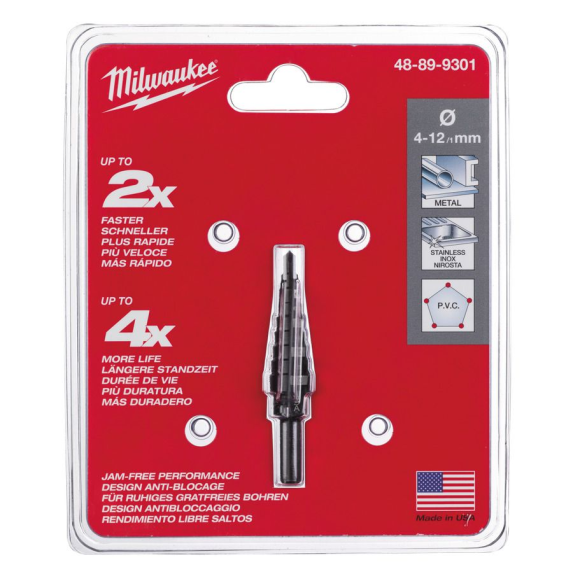 Brocas escalonadas - 4 to 12 mm, 1 mm steps - 1 pc-Leer más