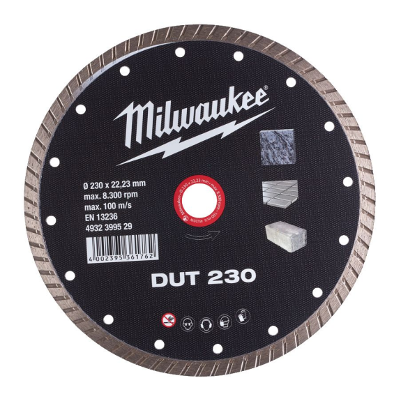 Disco turbo diamantado MILWAUKEE DUT230 para materiales de construcción-Leer más