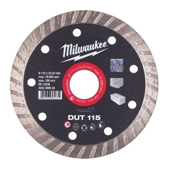 Disco turbo diamantado MILWAUKEE DUT230 para materiales de construcción-Leer más