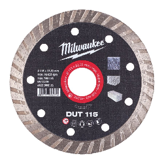 Disco turbo diamantado MILWAUKEE DUT230 para materiales de construcción-Leer más