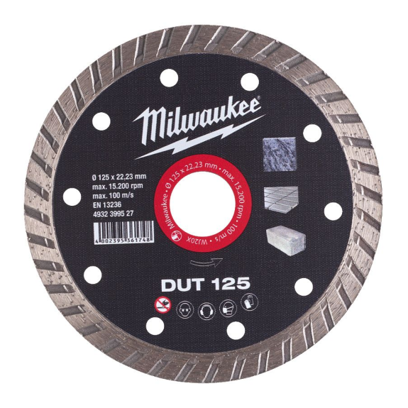 Disco turbo diamantado MILWAUKEE DUT230 para materiales de construcción-Leer más
