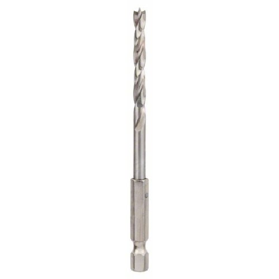 Foret hélicoïdal à bois avec tige hexagonale 1/4", 3 x 33 x 74 mm-Lire la description