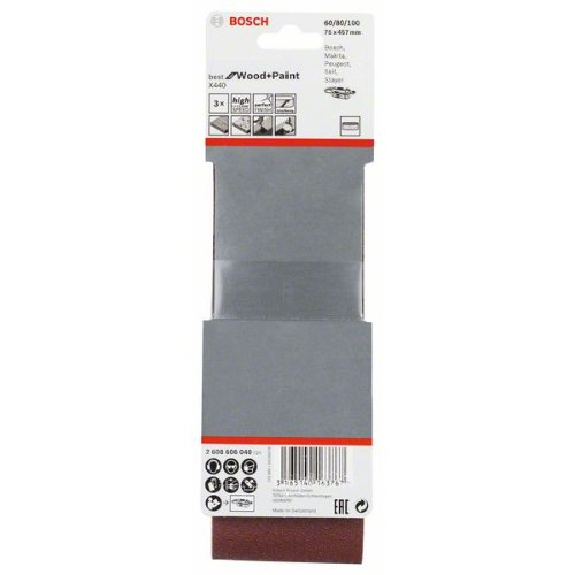 Schleifband-Set X440, Best for Wood and Paint, 3-teilig, 75 x 457 mm, 60, 80,100-Beschreibung lesen