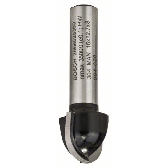 Hohlkehlfräser, 8 mm, R1 8 mm, D 16 mm, L 12,4 mm, G 45 mm-Beschreibung lesen