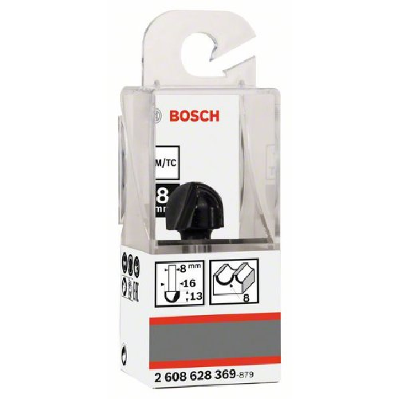 Hohlkehlfräser, 8 mm, R1 8 mm, D 16 mm, L 12,4 mm, G 45 mm-Beschreibung lesen