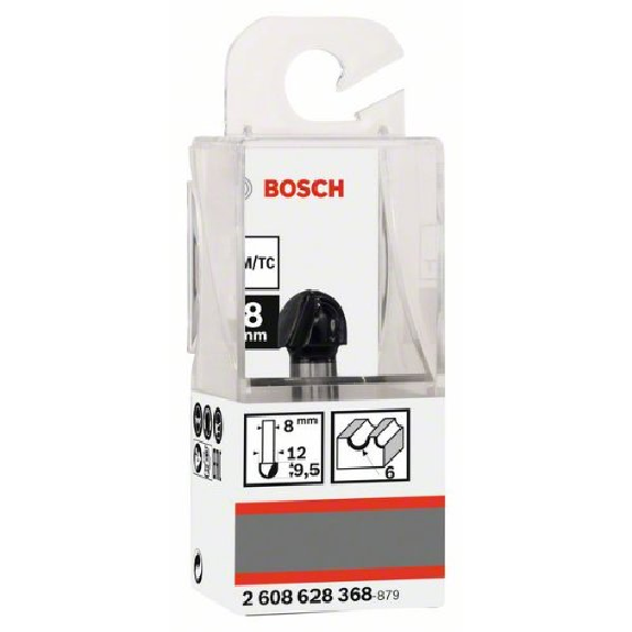 Hohlkehlfräser, 8 mm, R1 6 mm, D 12 mm, L 9,2 mm, G 40 mm Hohlkehlfräser, 8 mm, R1 6 mm, D 12 mm, L 9,2 mm, G 40 mm-Beschreibung lesen