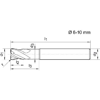 Torusfräser WN VHM TiALN 4,0/0,40mm Z4 E.K.-Beschreibung lesen