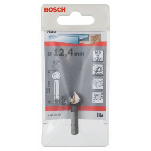 Kegelsenker, 12,4 mm, M 6, 35 mm, 1/4" Kegelsenker, 12,4 mm, M 6, 35 mm, 1/4"-Beschreibung lesen