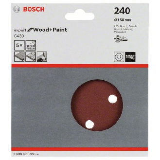 Schleifblatt C430, 150 mm, 240, 6 Löcher, Klett, 5er-Pack-Beschreibung lesen