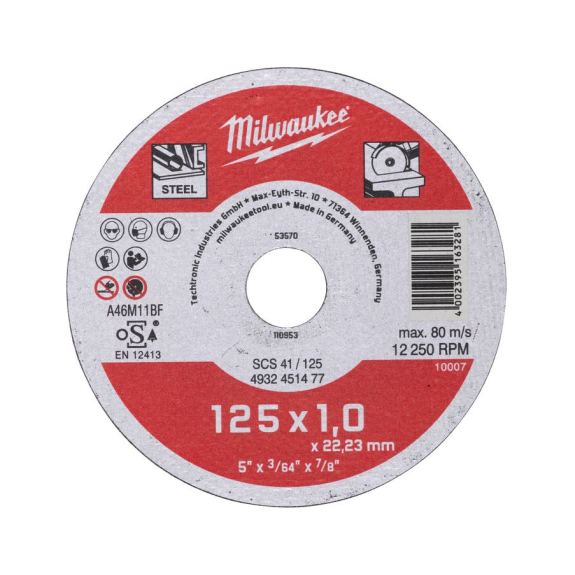Discos finos para corte de metal Contractor - SCS 41 / 125 x 1 x 22 mm Contractor series - 50 pcs-Leer más