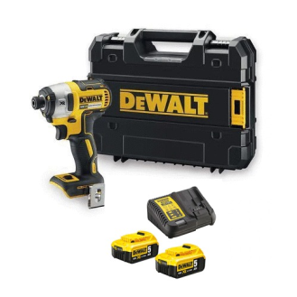 Visseuse à chocs 18V XR Brushless + 2 batteries 5Ah + chargeur + coffret T-STAK  - DCF887P2-QW-Lire la description