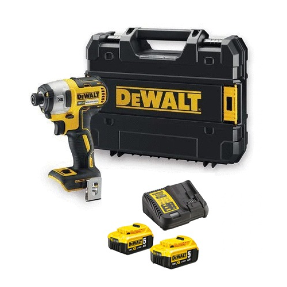 Visseuse à chocs 18V XR Brushless + 2 batteries 5Ah + chargeur + coffret T-STAK  - DCF887P2-QW-Lire la description