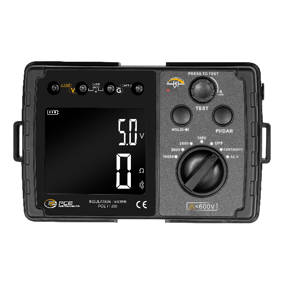 PCE Instruments Isolationstester PCE-IT 200 |Isolationswiderstand bis 5,5GΩ |Widerstand 0..999Ω |PI (Polarisationsindex)-Beschreibung lesen