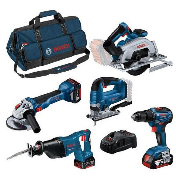 SET 5 x 18 V: GSR 18V-55 + GWS 18V-10 + GKS 18V-57-2 + GSA 18V-LI + GST 18V-125 B + 3x 4,0 Ah + GAL + Bolsa - 0615990N39 SET 5 x 18 V: GSR 18V-55 + GWS 18V-10 + GKS 18V-57-2 + GSA 18V-LI + GST 18V-125 B + 3x 4,0 Ah + GAL + Bolsa - 0615990N39-Leer más