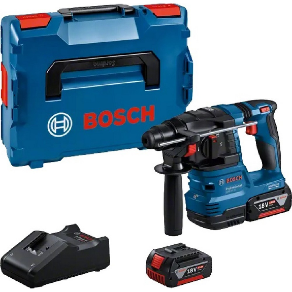 Marteau perforateur à batterie SDS plus GBH 18V-22 + 2 x 4,0 Ah + chargeur + L-BOXX - BOSCH 0611924002-Leggi tutto