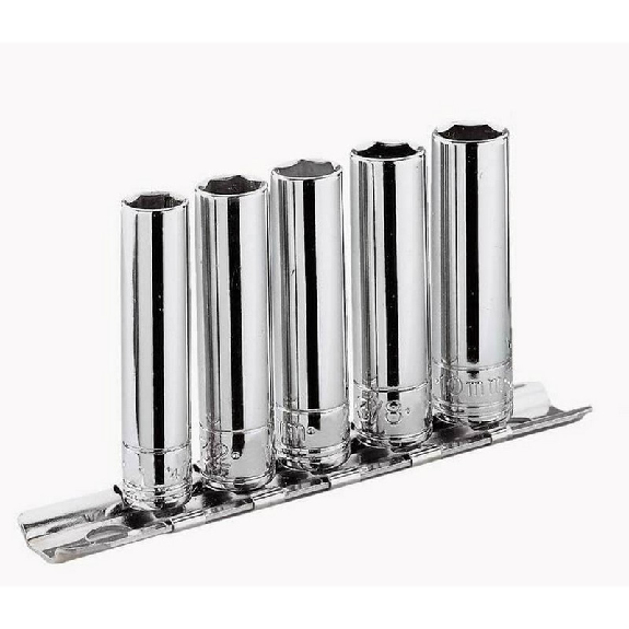 Jeu de 5 douilles longues métriques 1/4" 6 pans sur crémaillère métallique - FACOM RL.41E-Leggi tutto