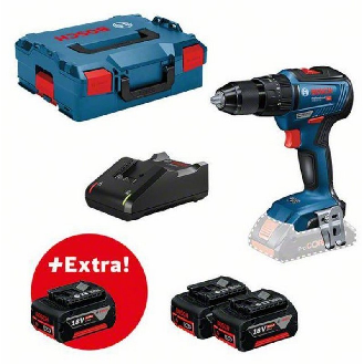 Taladro profesional GSB 18V-55 EC con 3 baterías de 5.0 Ah, cargador y maletín L-BOXX - 0615990L86-Leer más