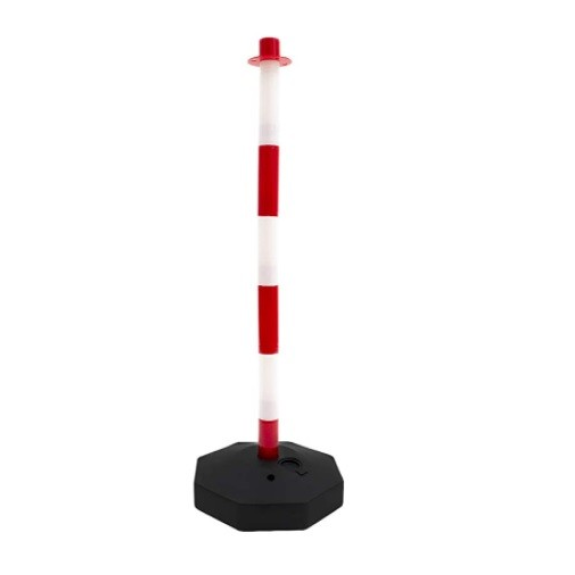 Poste señalización para cadena blanco y rojo con base - BA501090 Poste señalización para cadena blanco y rojo con base - BA501090-Leer más
