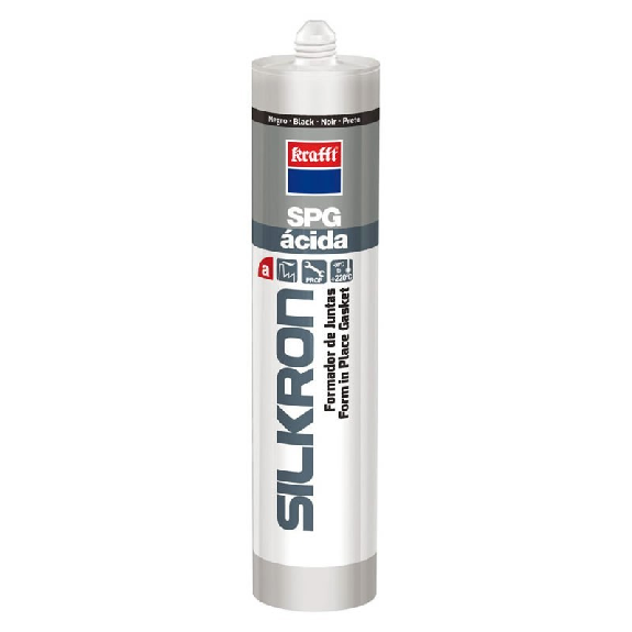 Silicona SILKRON SPG formador de juntas, negro - 300 ml. - KRAFFT 54293-Leer más