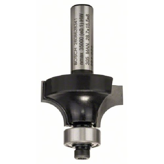 Abrundfräser Standard pour bois, 8 mm, R1 8 mm, L 15,2 mm, G 53 mm-Leggi tutto