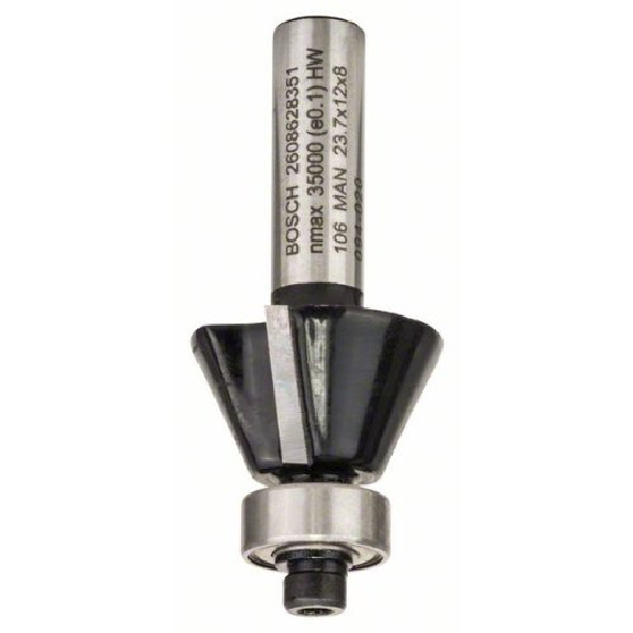 Fase-/Bündigfräser 8 mm, D1 23,7 mm, B 5,5 mm, L 12 mm, G 54 mm, 25°-Beschreibung lesen