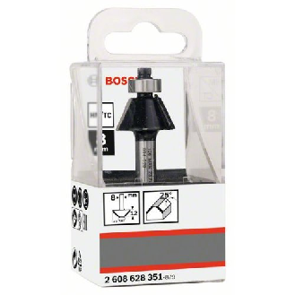 Fase-/Bündigfräser 8 mm, D1 23,7 mm, B 5,5 mm, L 12 mm, G 54 mm, 25°-Beschreibung lesen