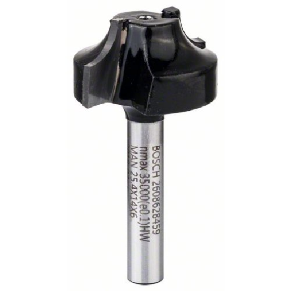 Profilfräser, 6 mm, R1 6,3 mm, D 25,4 mm, L 14 mm, G 46 mm Profilfräser, 6 mm, R1 6,3 mm, D 25,4 mm, L 14 mm, G 46 mm-Beschreibung lesen