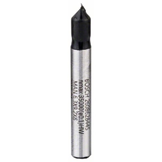 V-Nutfräser Standard for Wood mit 6 mm Schaft, D1 6,35 mm, L 16 mm, G 48 mm, 90°-Beschreibung lesen