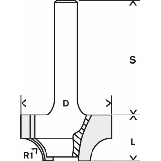 Profilfräser E, 8 mm, R1 6,3 mm, D 25,4 mm, L 14 mm, G 46 mm-Beschreibung lesen