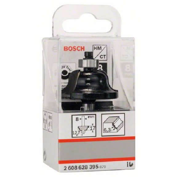 Profilfräser B, 8 mm, R1 6,3 mm, B 12,7 mm, L 17 mm, G 61 mm-Beschreibung lesen