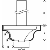 Profilfräser B, 8 mm, R1 6,3 mm, B 12,7 mm, L 17 mm, G 61 mm Profilfräser B, 8 mm, R1 6,3 mm, B 12,7 mm, L 17 mm, G 61 mm