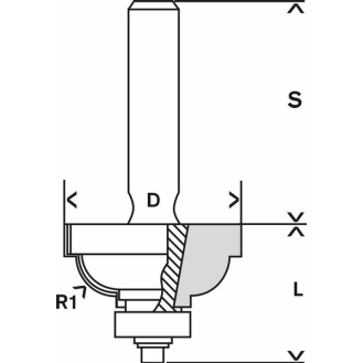 Profilfräser F, 8 mm, R1 6,3 mm, D 28,5 mm, L 13,2 mm, G 54 mm-Beschreibung lesen