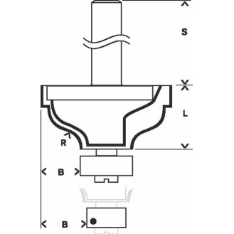 Profilfräser A 8 mm, R1 4,8 mm, B 11 mm, L 14,3 mm, G 57 mm-Beschreibung lesen