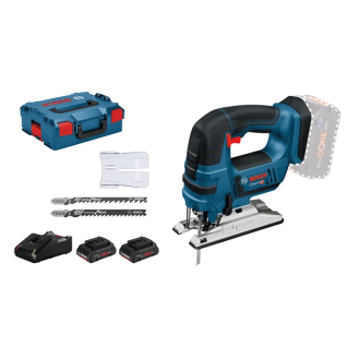 Scie sauteuse 18V GST 18 V-LI B + 2 batteries ProCORE18V 4.0 Ah + chargeur GAL 18V-40 + L-BOXX - BOSCH - 06015A610Q-Lire la description