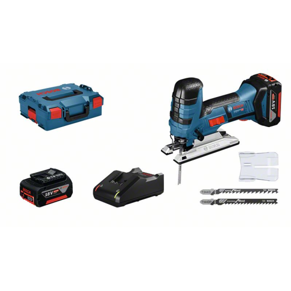 Scie sauteuse sans fil Bosch GST 18V-LI S, L-BOXX 136, 2 x batterie Li-ion 4,0 Ah, lame de scie sauteuse Scie sauteuse sans fil Bosch GST 18V-LI S, L-BOXX 136, 2 x batterie Li-ion 4,0 Ah, lame de scie sauteuse-Lire la description